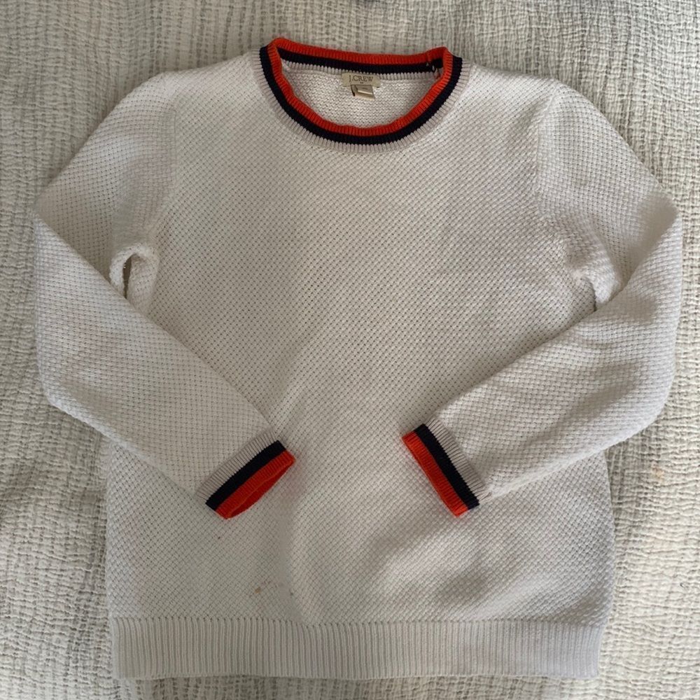 🧡 J. Crew Preppy Varsity Style Open Weave Sweater